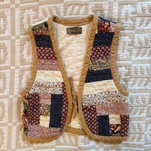 Handmade Patchwork Quilted Vest – Cottagecore / Vintage Folk Style